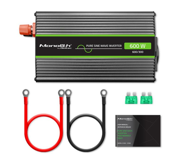 Qoltec Przetwornica napięcia 300W/600W 12V na 230V | - 1144887 - zdjęcie 4